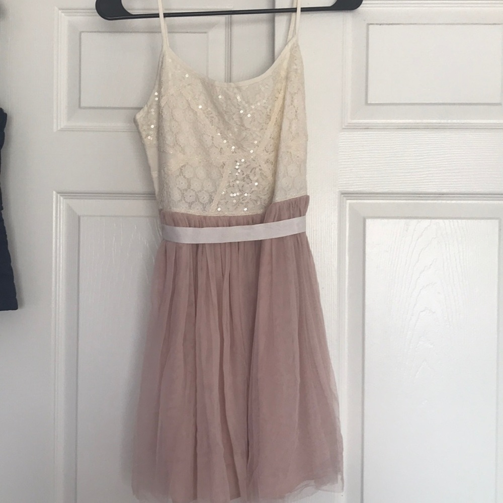 Cream and blush cami dress